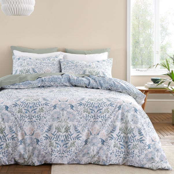 Bianca Hedgerow Hopper 200 Thread Count Cotton Blue Duvet Cover and Pillowcase Set image 1 of 5