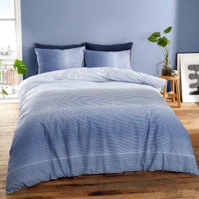 Catherine Lansfield Graded Stripe Blue Duvet Cover and Pillowcase Set