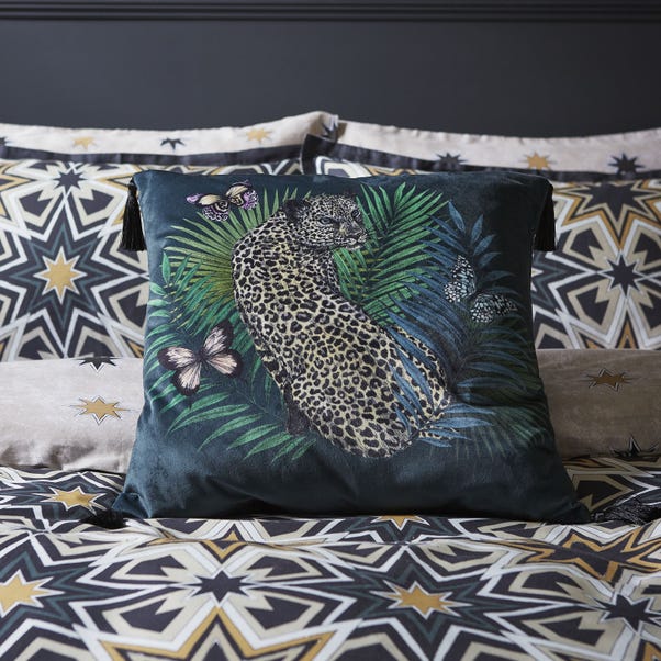 Matthew Williamson Leopard Square Feather Filled Cushion image 1 of 4