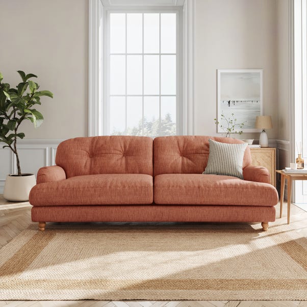 Martha Slub Faux Linen 4 Seater Sofa image 1 of 9