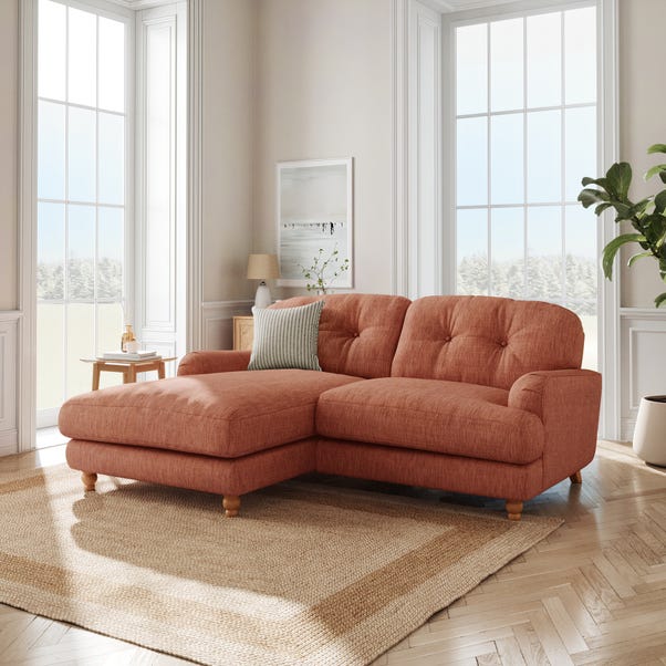 Martha Slub Faux Linen Corner Chaise Sofa image 1 of 9