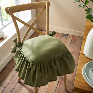 Olive Frill Seat Pad