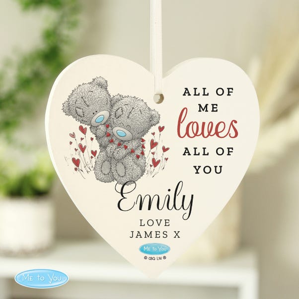 Personalised Me to You Valentine Wooden Heart Decoration image 1 of 4
