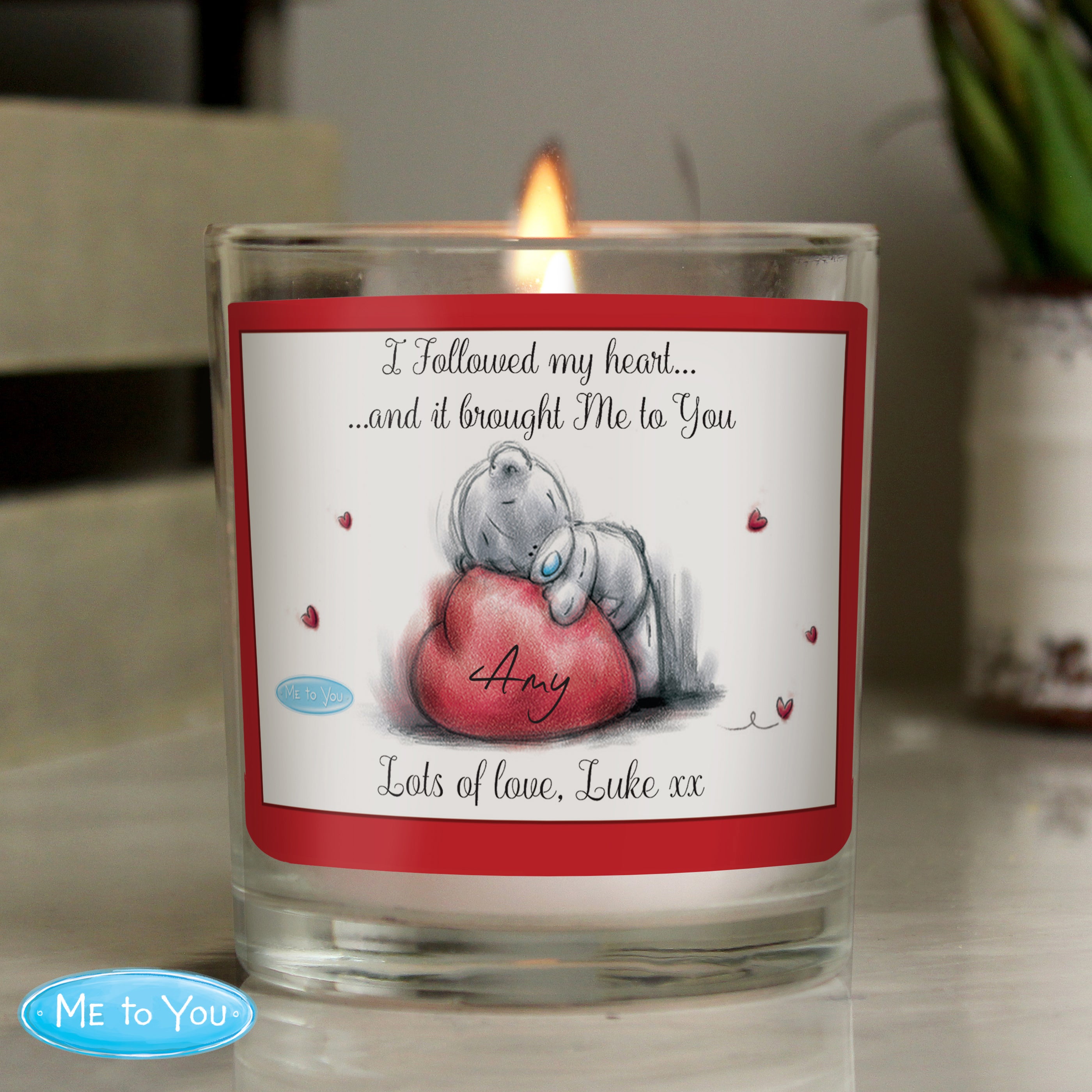 Personalised Me To You Heart Jar Candle