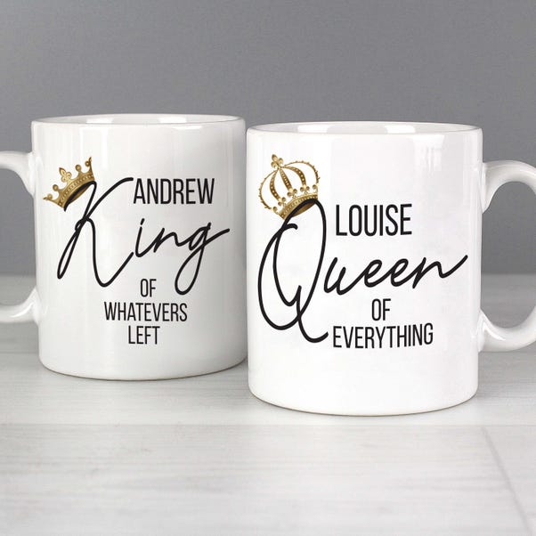 Personalised Set of 2 King and Queen of Everything Mugs image 1 of 3