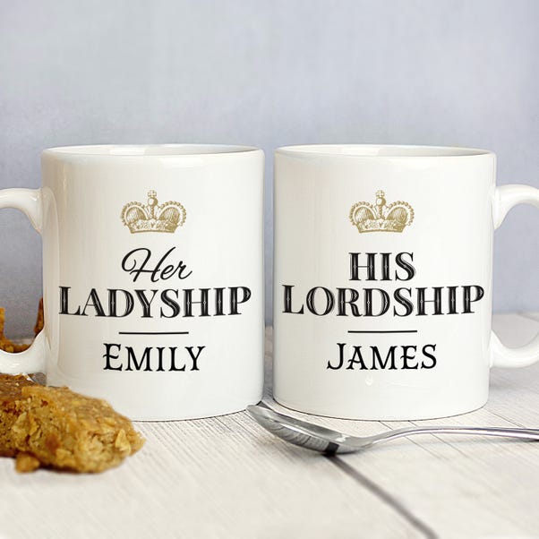 Personalised Set of 2 Ladyship and Lordship Mugs image 1 of 5