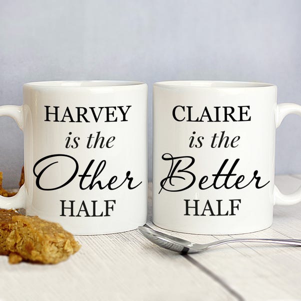 Personalised Set of 2 Other Half & Better Half Mugs image 1 of 5