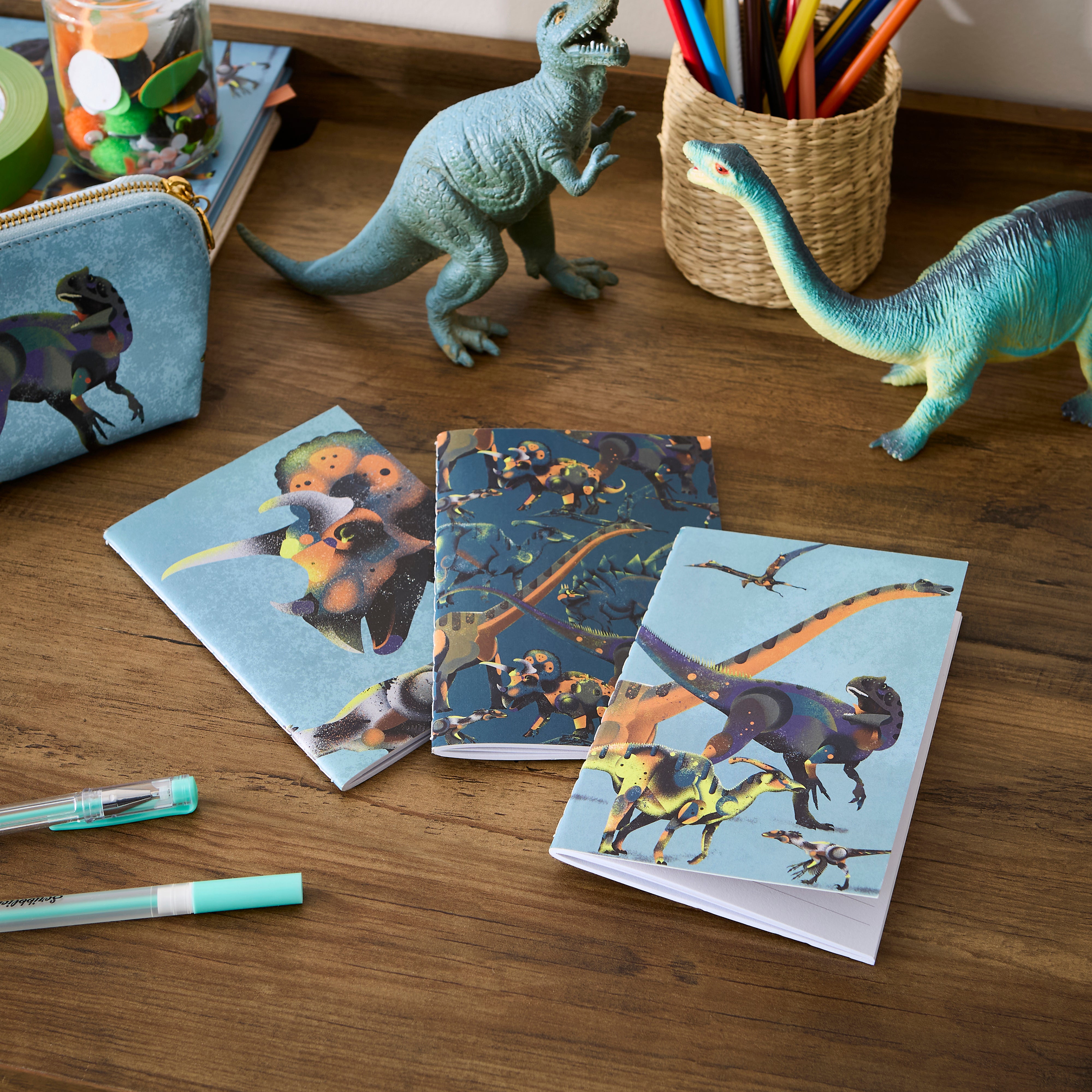 Pack of 3 Age of Dinosaurs A6 Softcover Notebooks