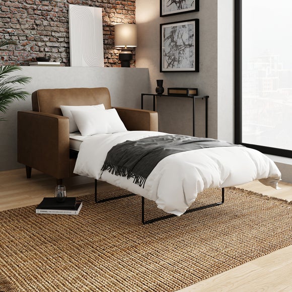 Zoe Faux Leather Snuggle Single Sofa Bed Dunelm