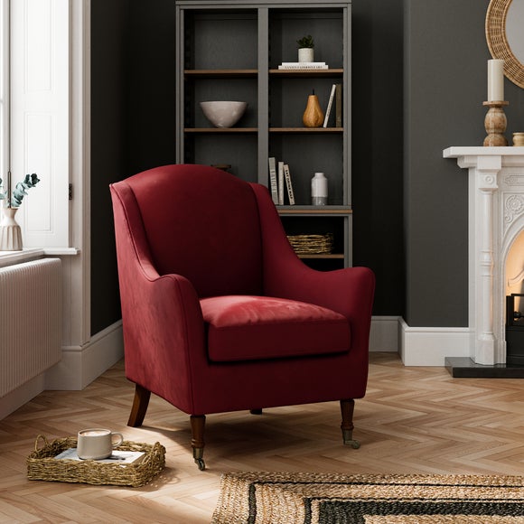 Harriet Winged Armchair Velvet Dunelm