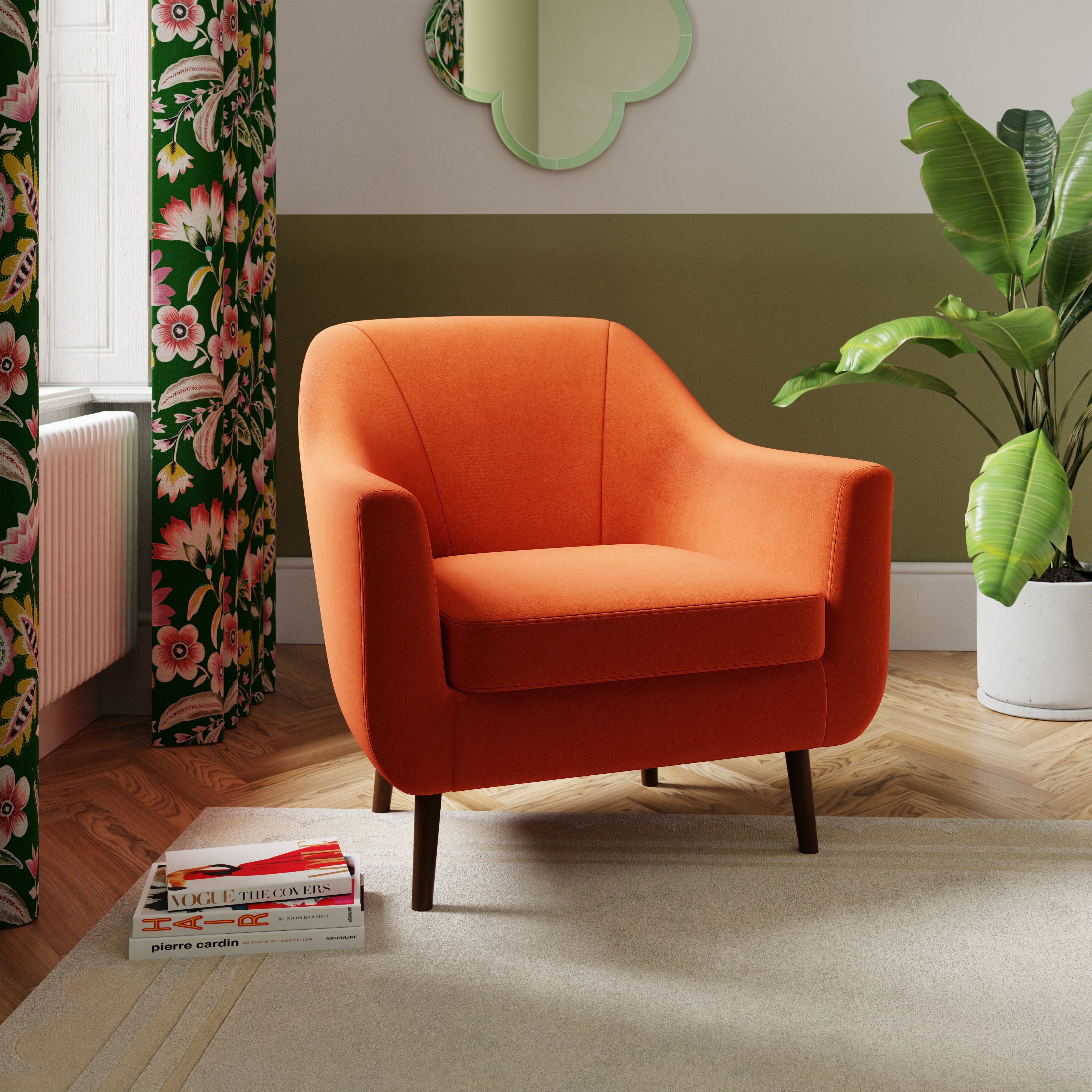 Eddie Tub Armchair Velvet Ginger