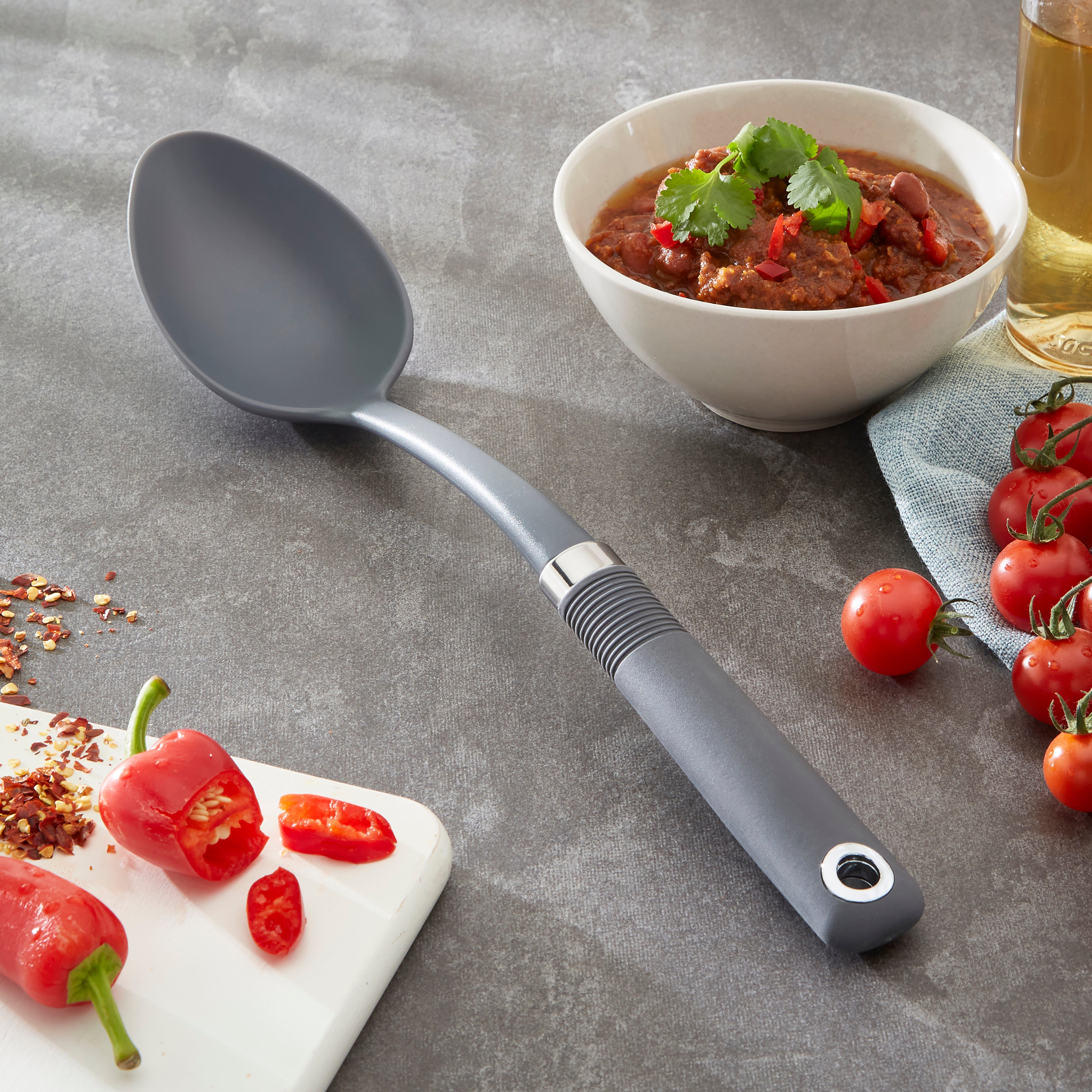 Nylon Solid spoon with Soft Grip Handle