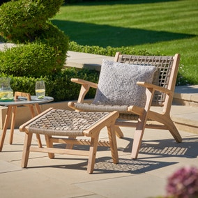 Sesto Garden Chair and Footstool Set