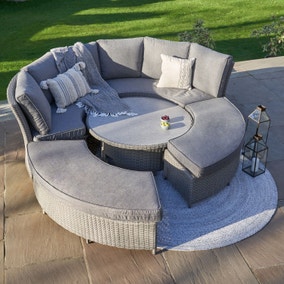 Bermuda Daybed Garden Dining Set with Ceramic Top
