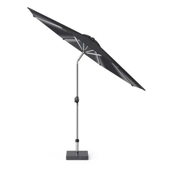 Glow Defender 3m Round Centre Pole Parasol with Rome Polished Black Granite Base