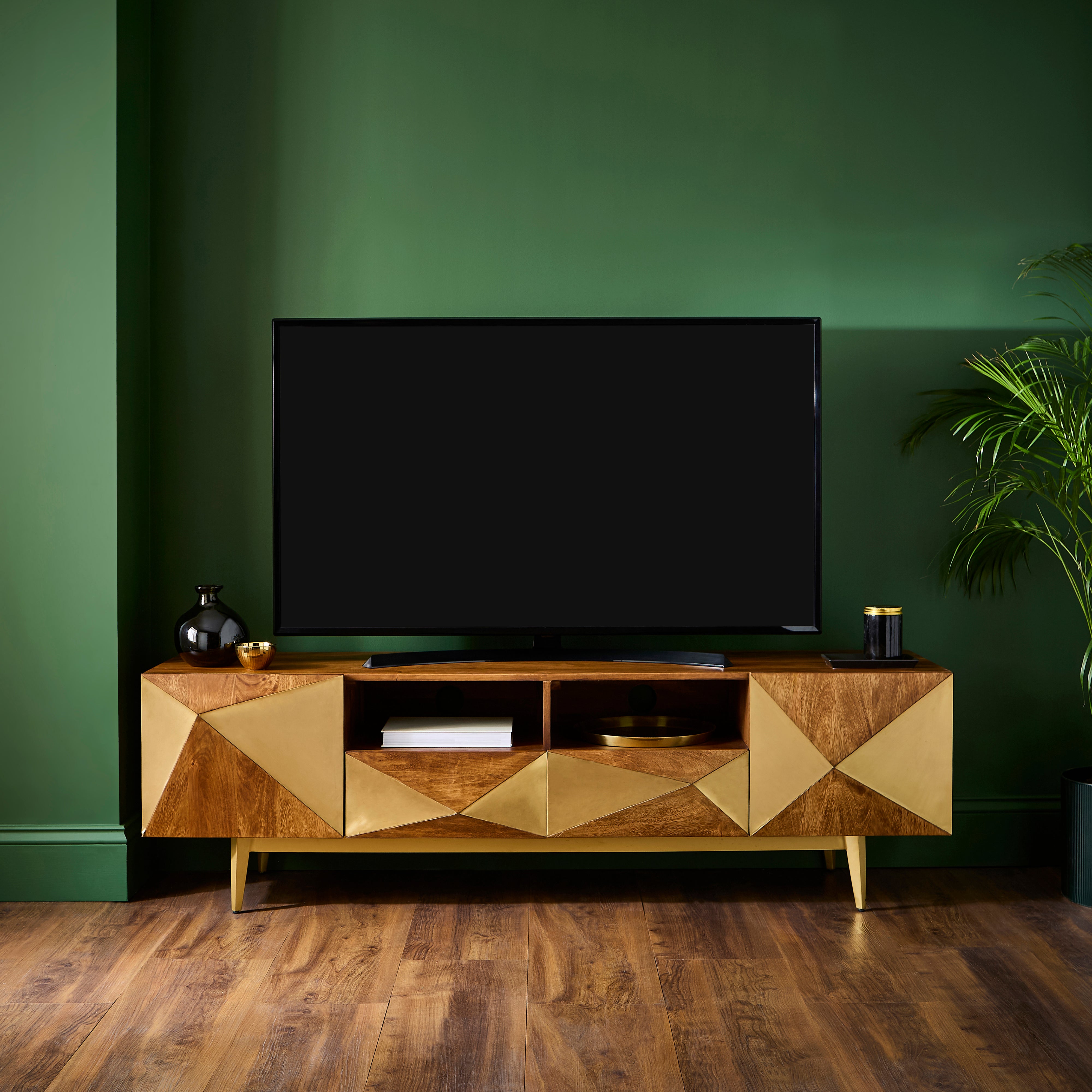 Zadie Extra Wide Tv Unit For Tvs Up To 80 Mango Wood Natural