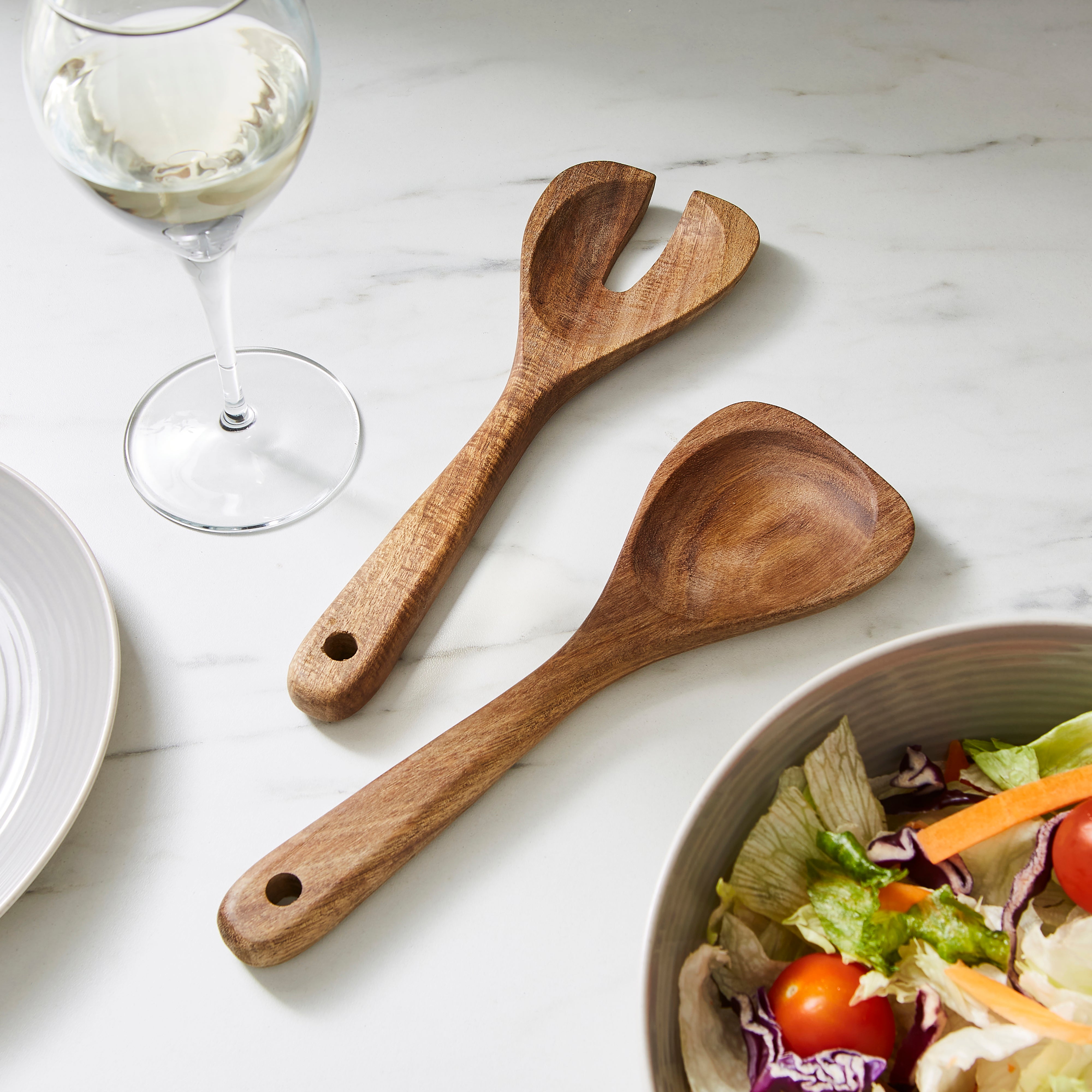 Wooden Salad Spoon and Fork
