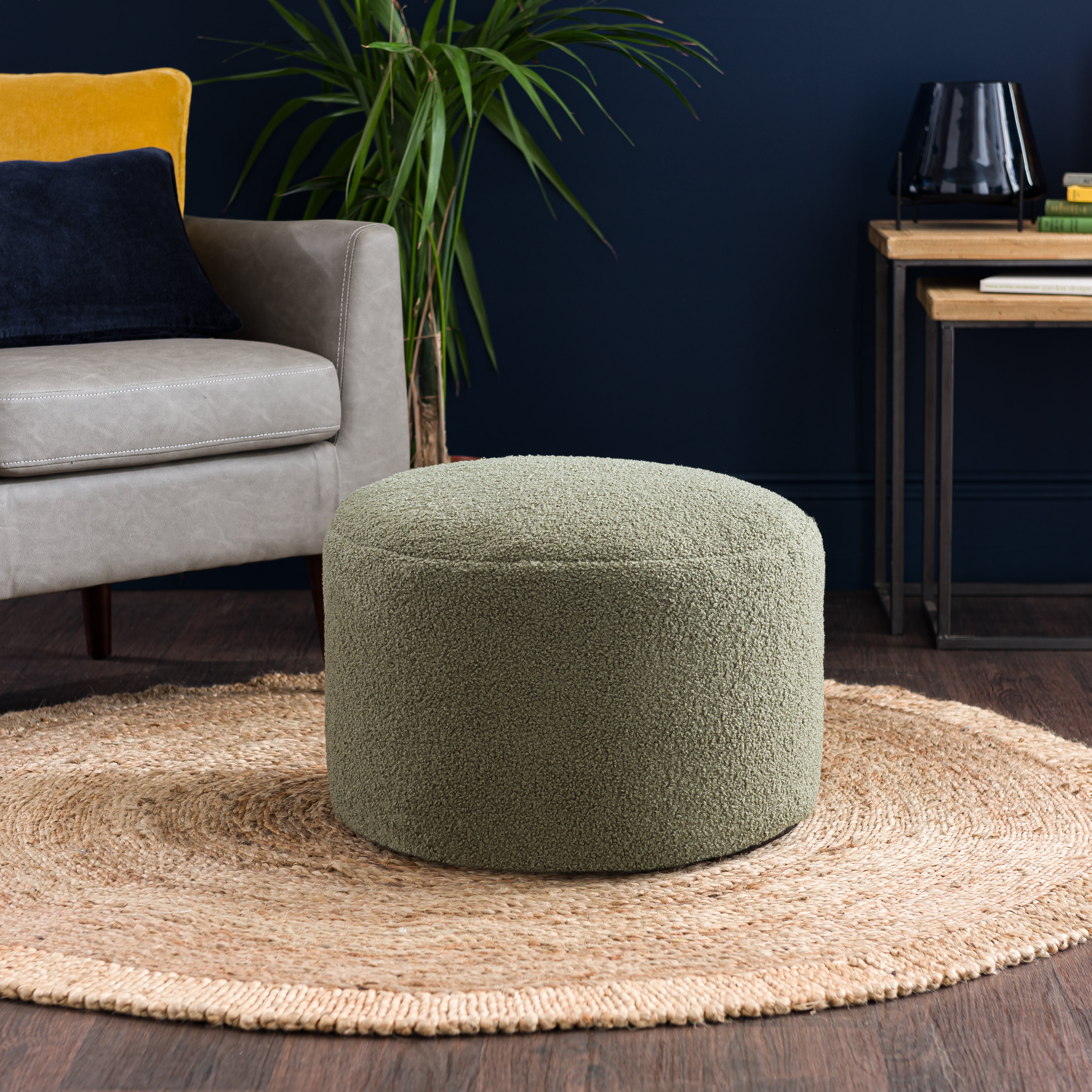 Sherpa Pouffe Olive