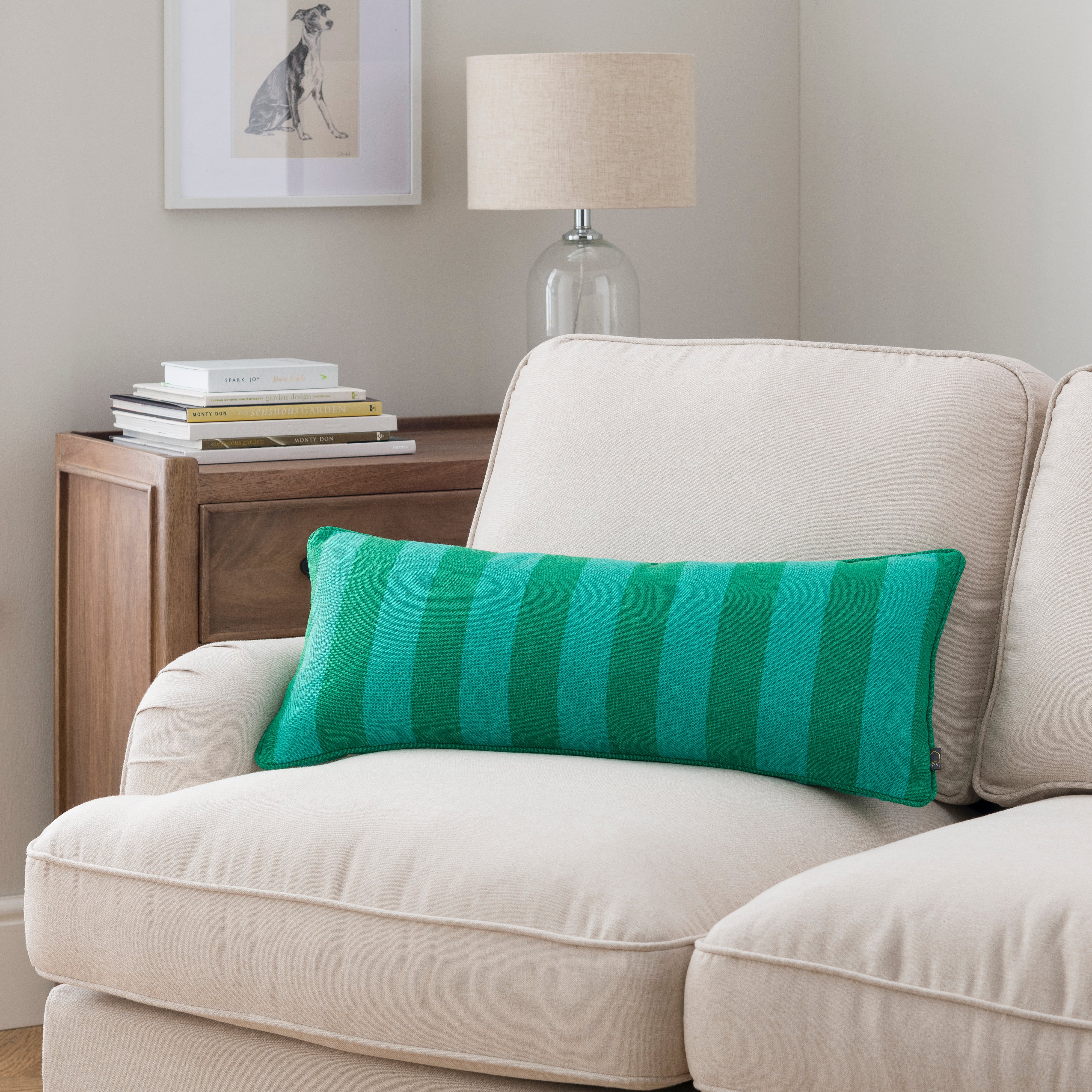 Elements Sutton Stripe Cushion Teal Blue