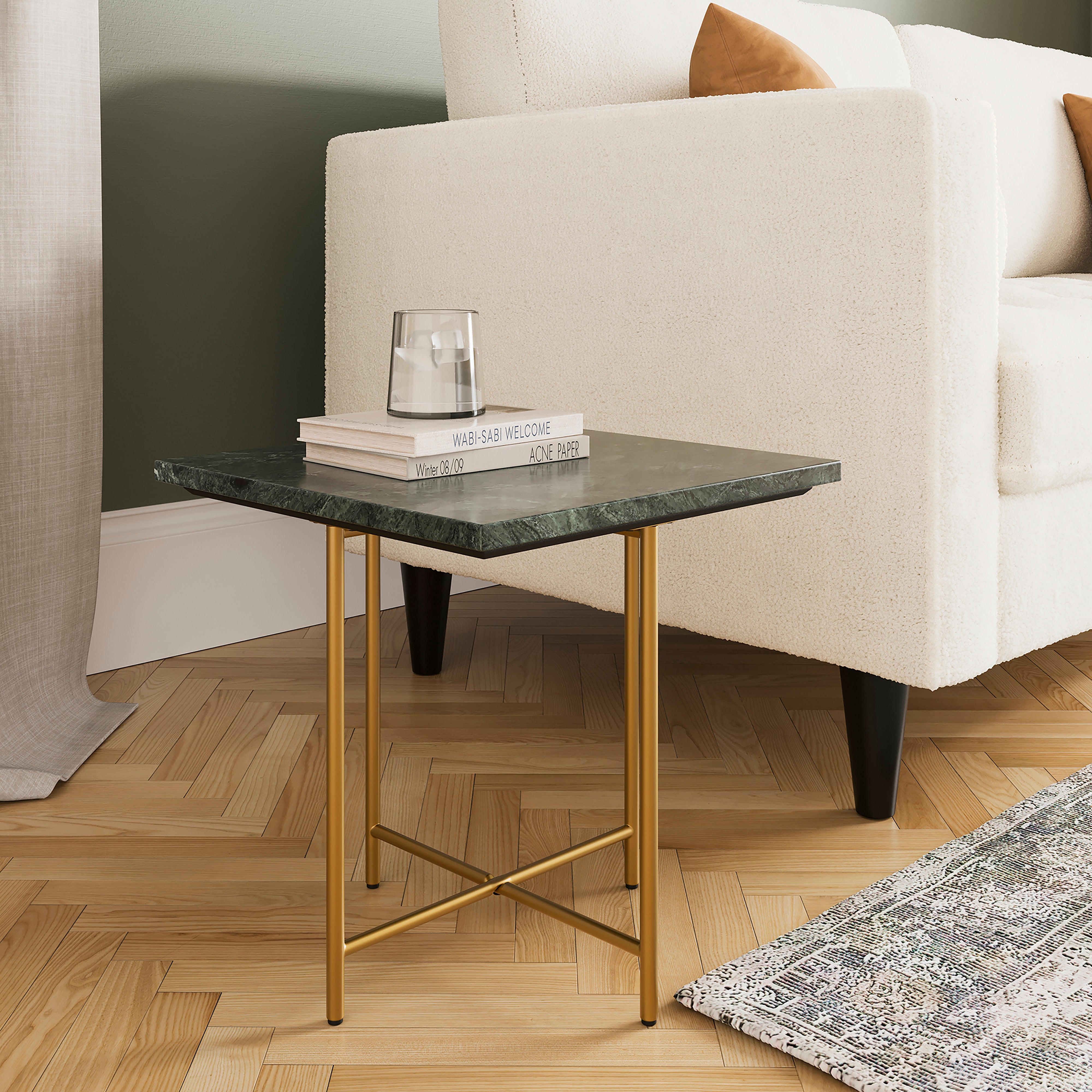 Cinzia Square Side Table Green