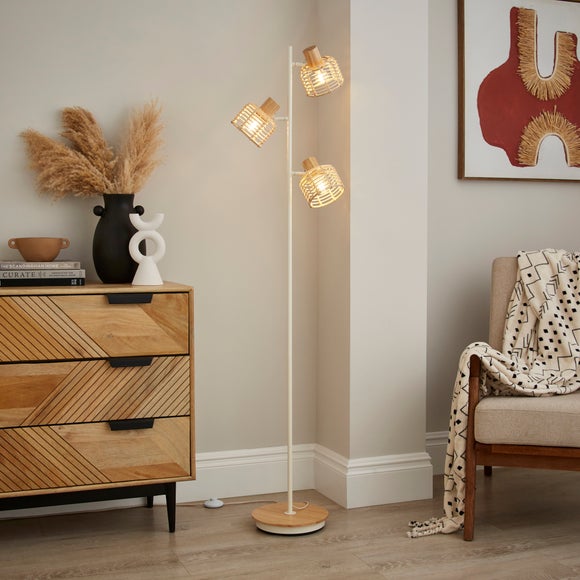 Click to view product details and reviews for Emil Rattan 3 Light Adjustable Floor Lamp.