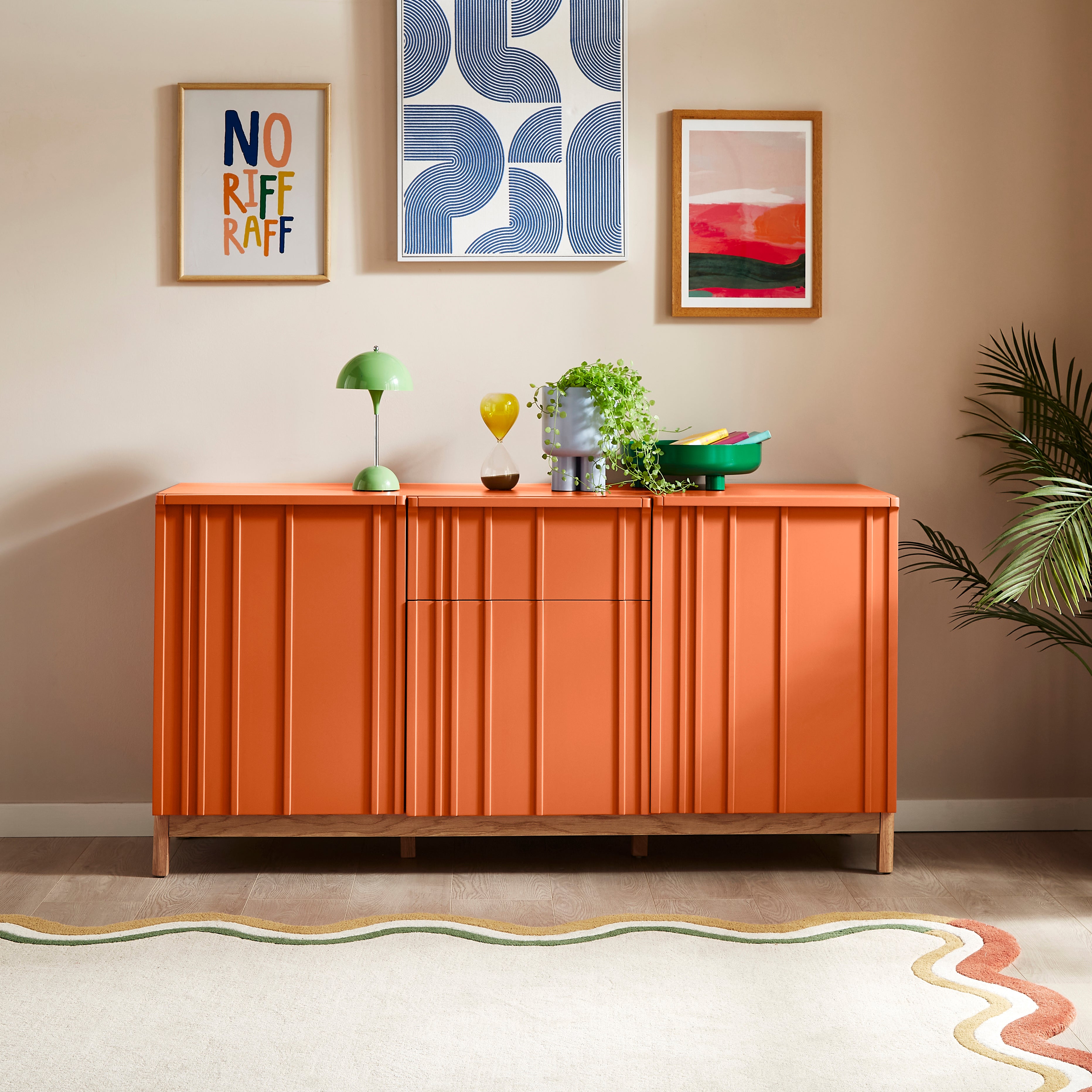 Elements Thompson Large Sideboard Burnt Orange