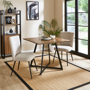 Brayden 2-4 Seater Square Dining Table- Parquet Effect