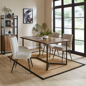 Brayden 4-6 Seater Rectangular Dining Table- Parquet Effect
