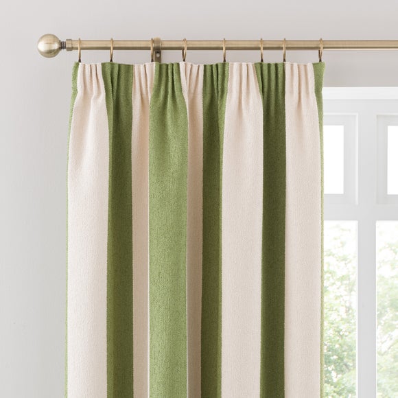 Boucle Stripe Pencil Pleat Curtains