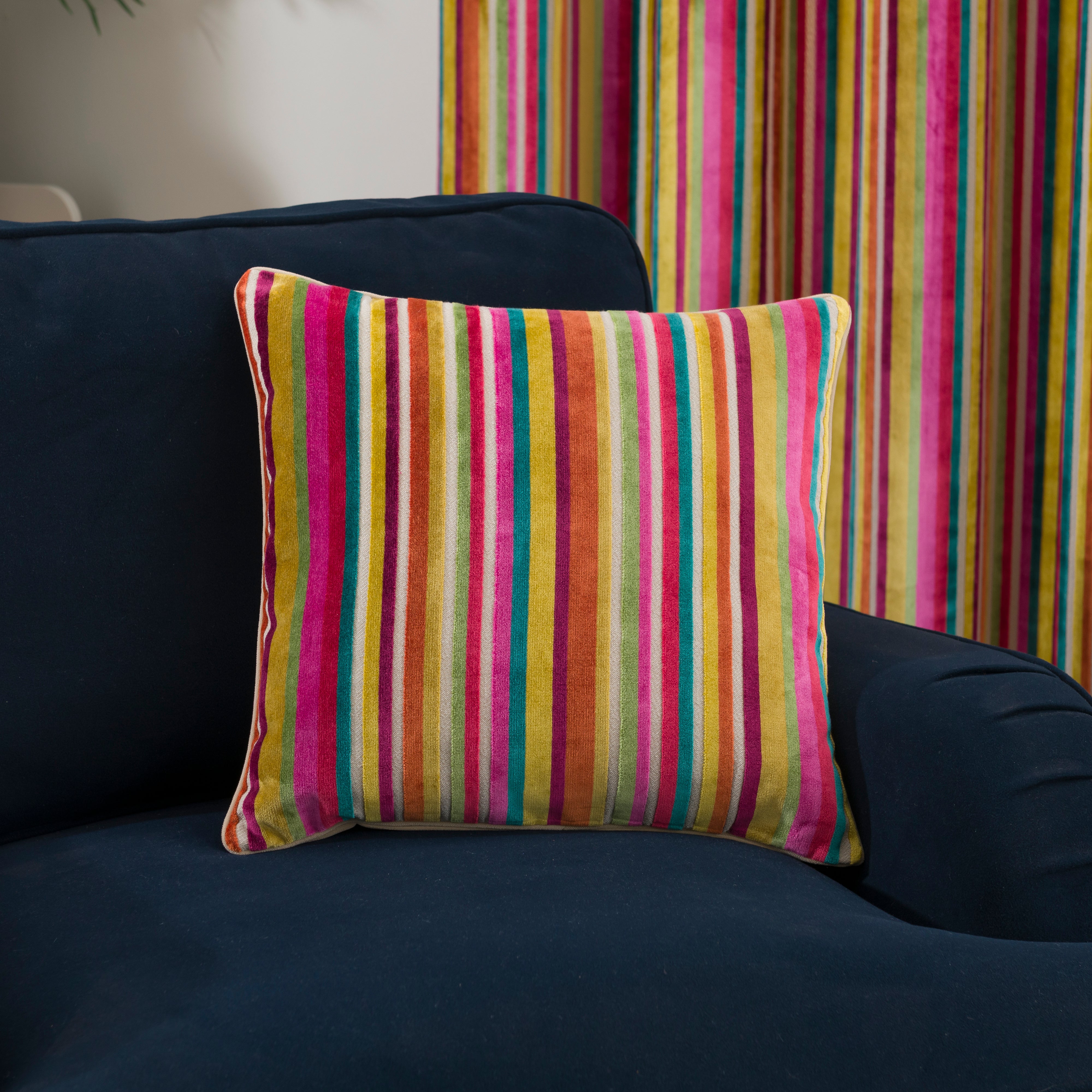 Aliyah Stripe Square Cushion Multicoloured