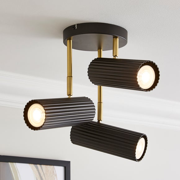 Click to view product details and reviews for Georgi Industrial Ribbed 3 Light Adjustable Semi Flush Spotlight.