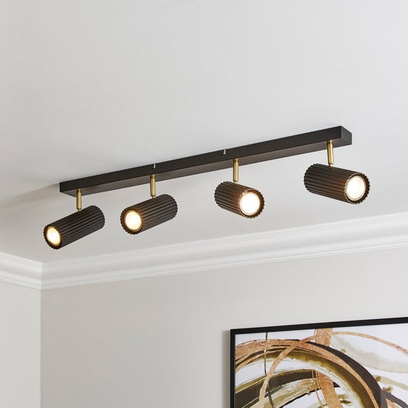 Click to view product details and reviews for Georgi Industrial Ribbed 4 Light Adjustable Semi Flush Spotlight Bar.