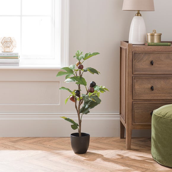 Click to view product details and reviews for Artificial Fig Tree In Black Cement Plant Pot.