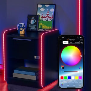 X Rocker Electra Bedside Table With Wireless Charging And Led Lights