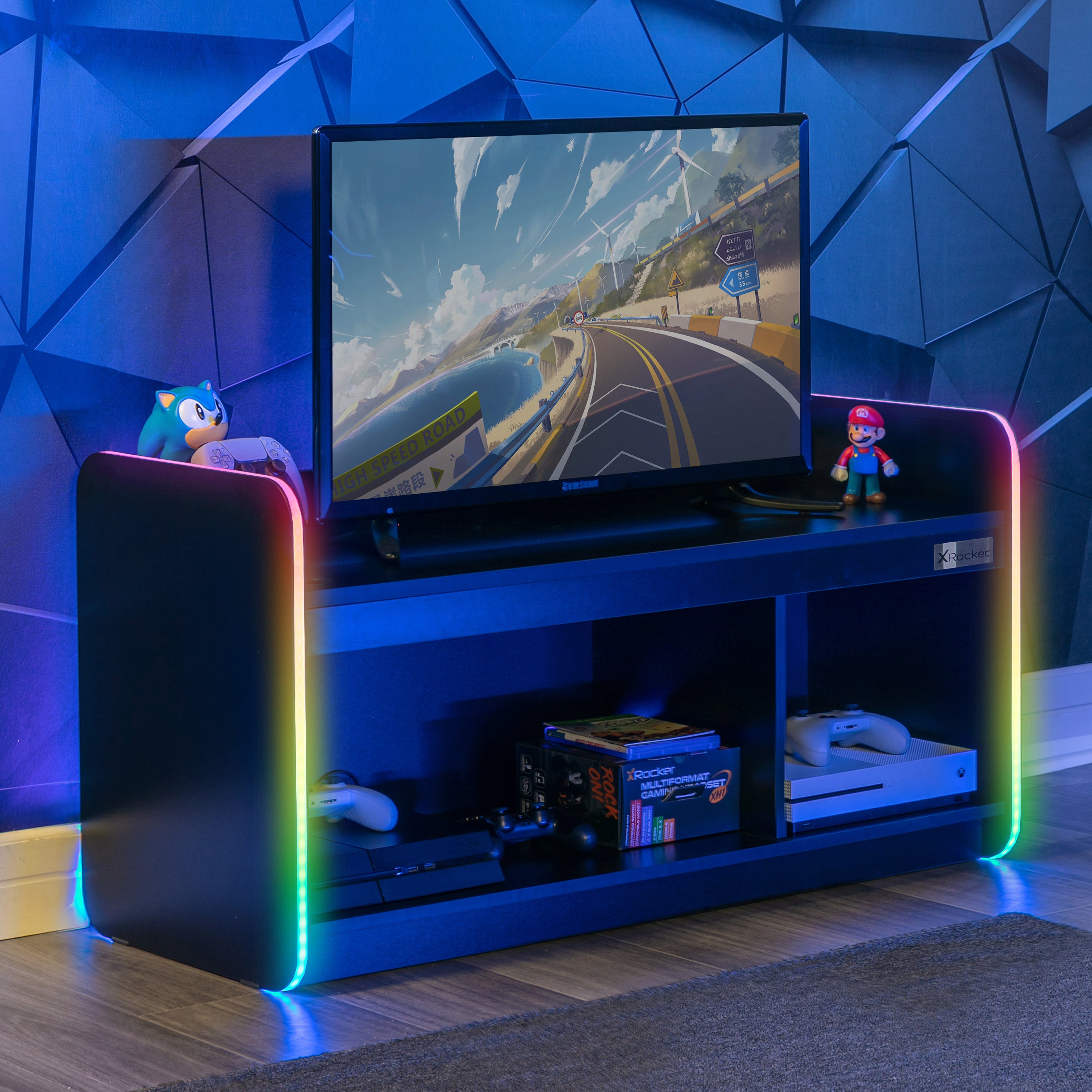 Electra Tv Unit For Tvs Up To 42 With Led Lights Black