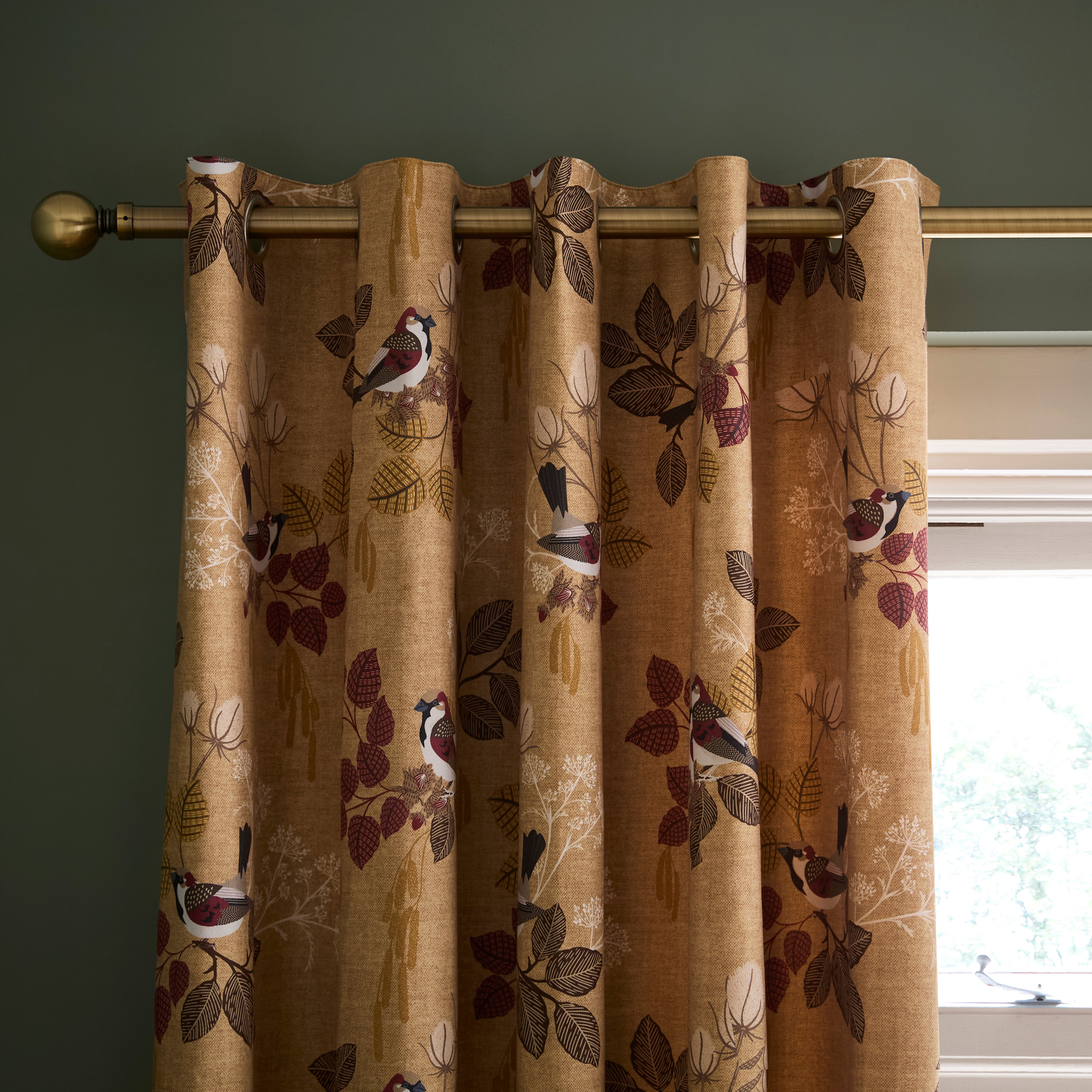 Sparrow Bird Eyelet Curtains