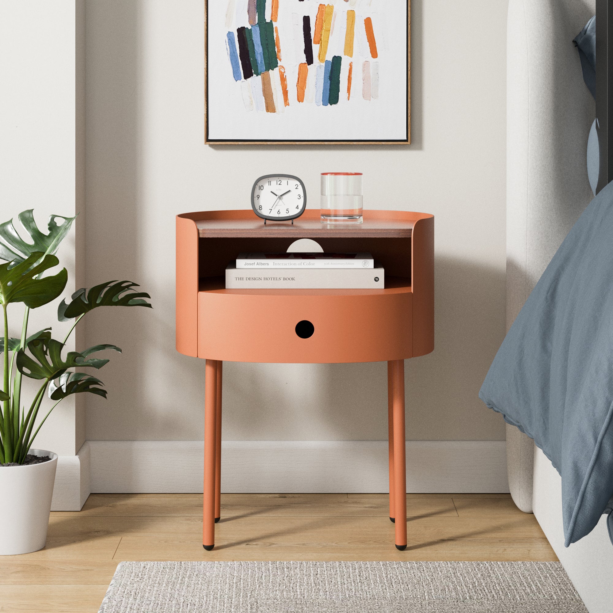 Elements Griffin Compact Bedside Table Burnt Orange