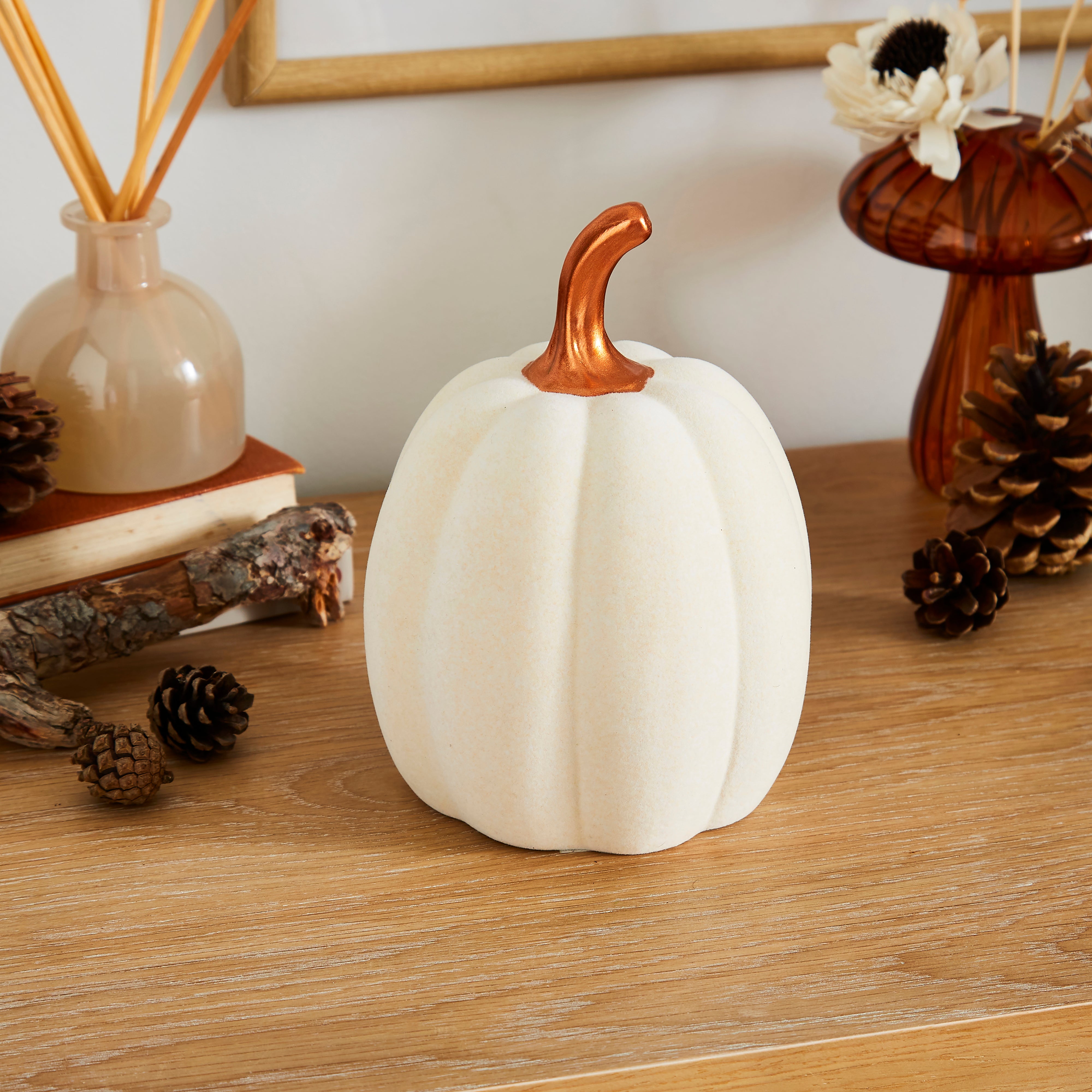 Textured Pumpkin Ornament Cream