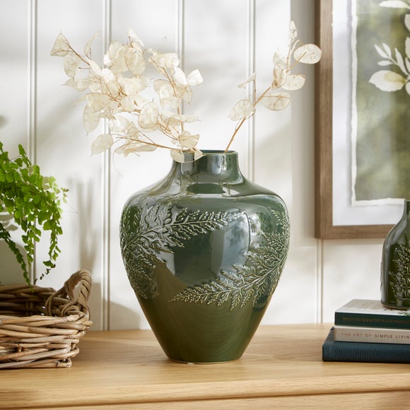 Click to view product details and reviews for Churchgate Fern Ceramic Balloon Vase.