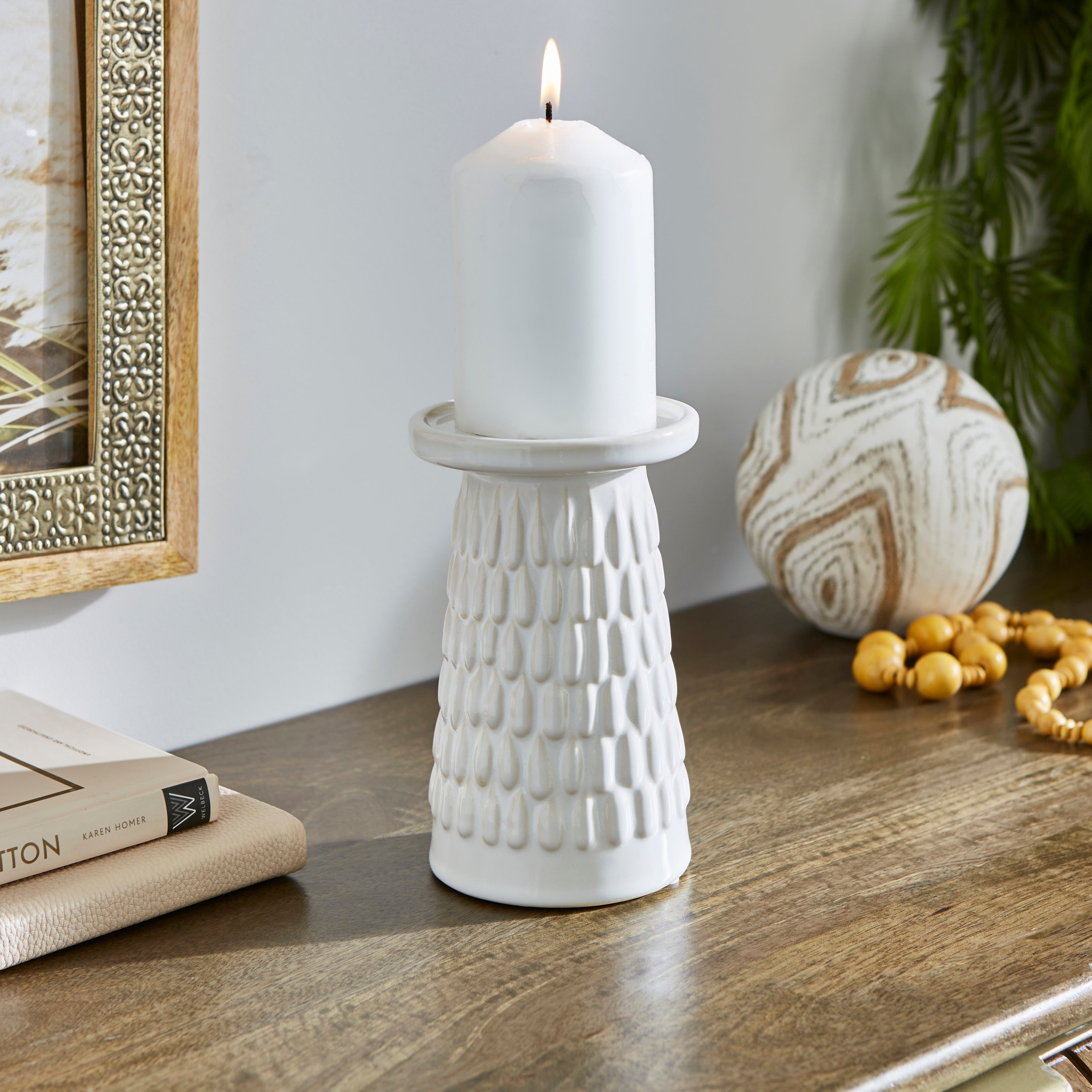 Zen Ceramic Pillar Candle Holder