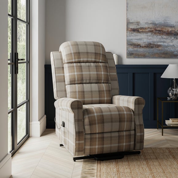 View Edith Check Pattern Rise And Recline Chair View Edith Check Pattern Rise And Recline Chair