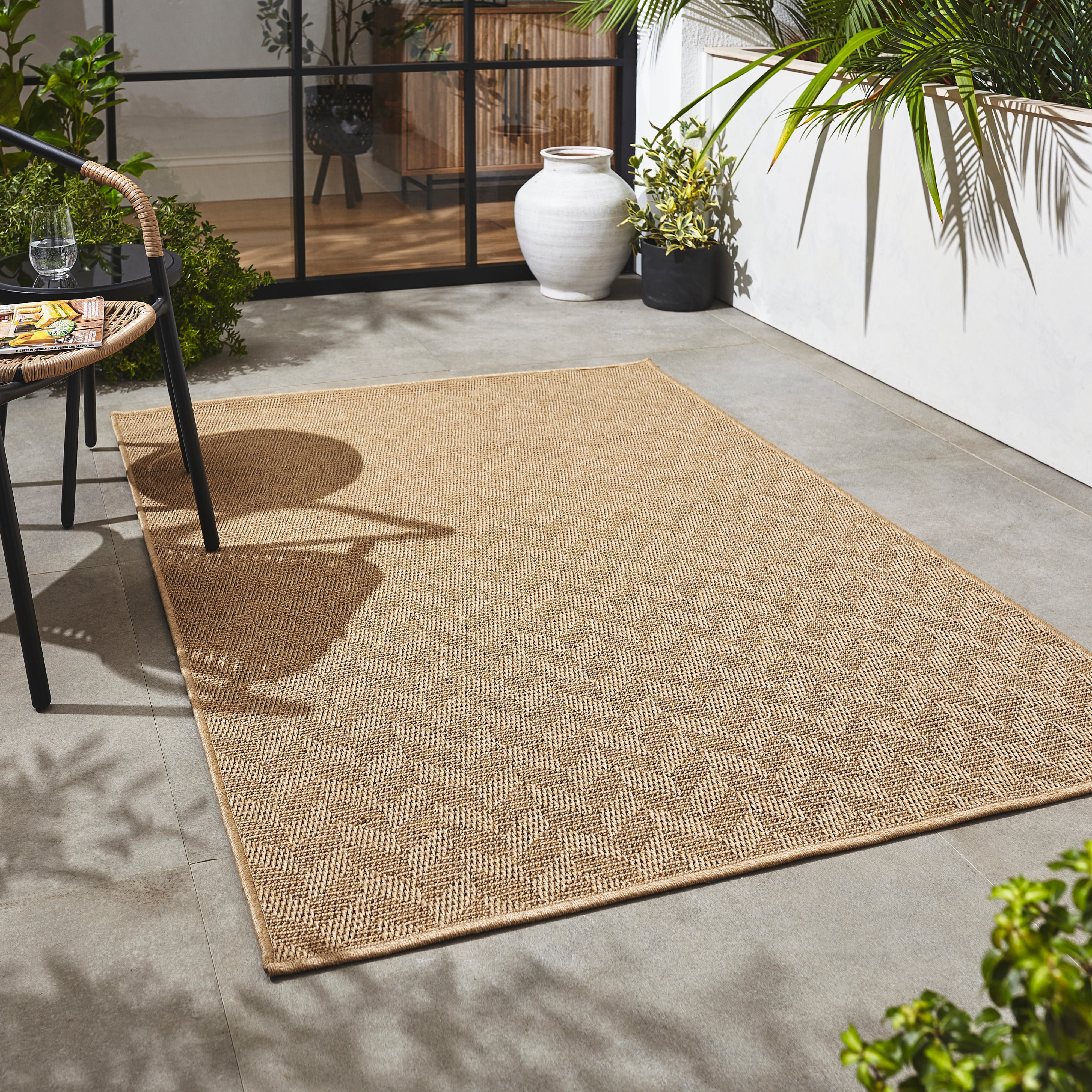 Chevron Weave Indoor Outdoor Rug Natural