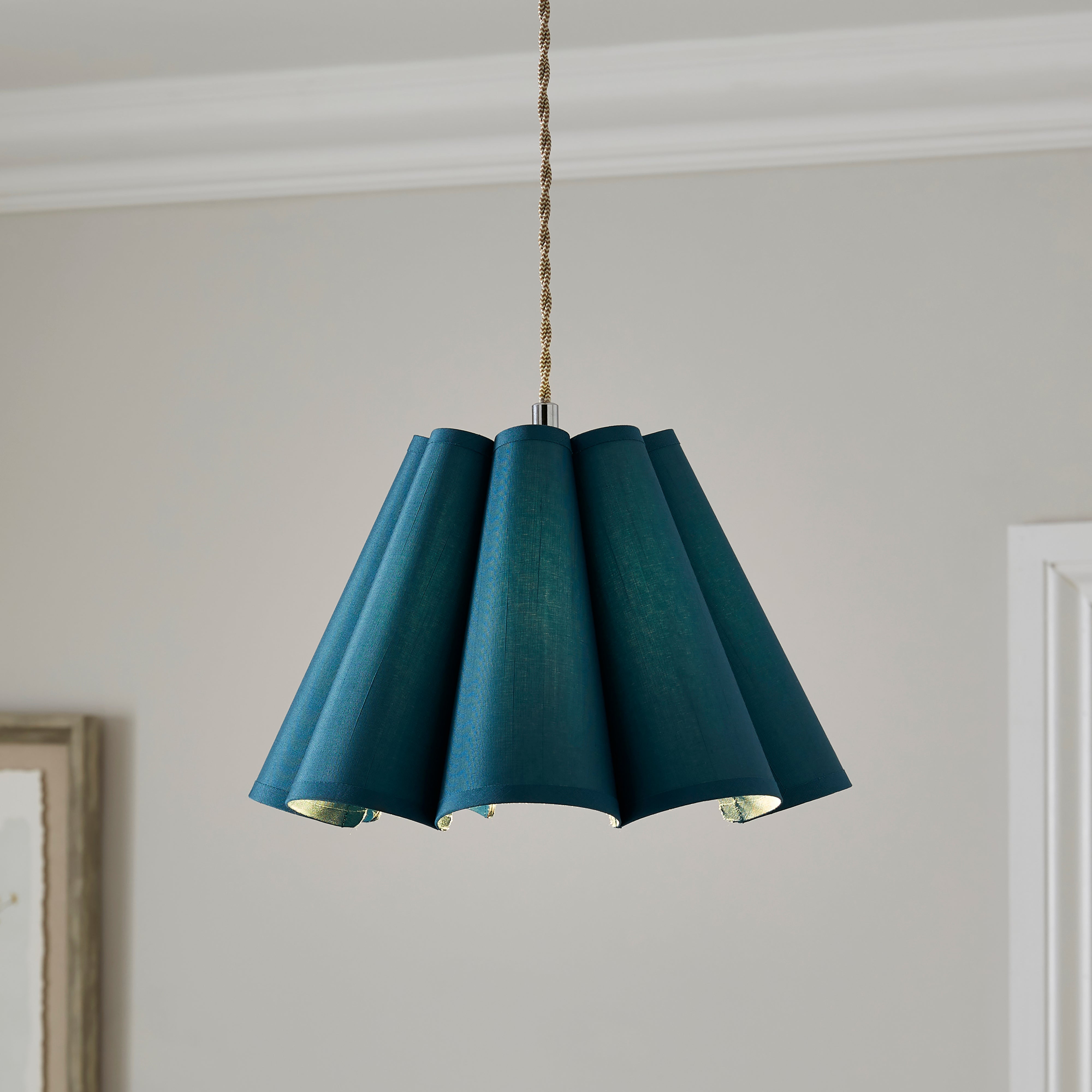 Petal Pleat Lamp Shade Peacock