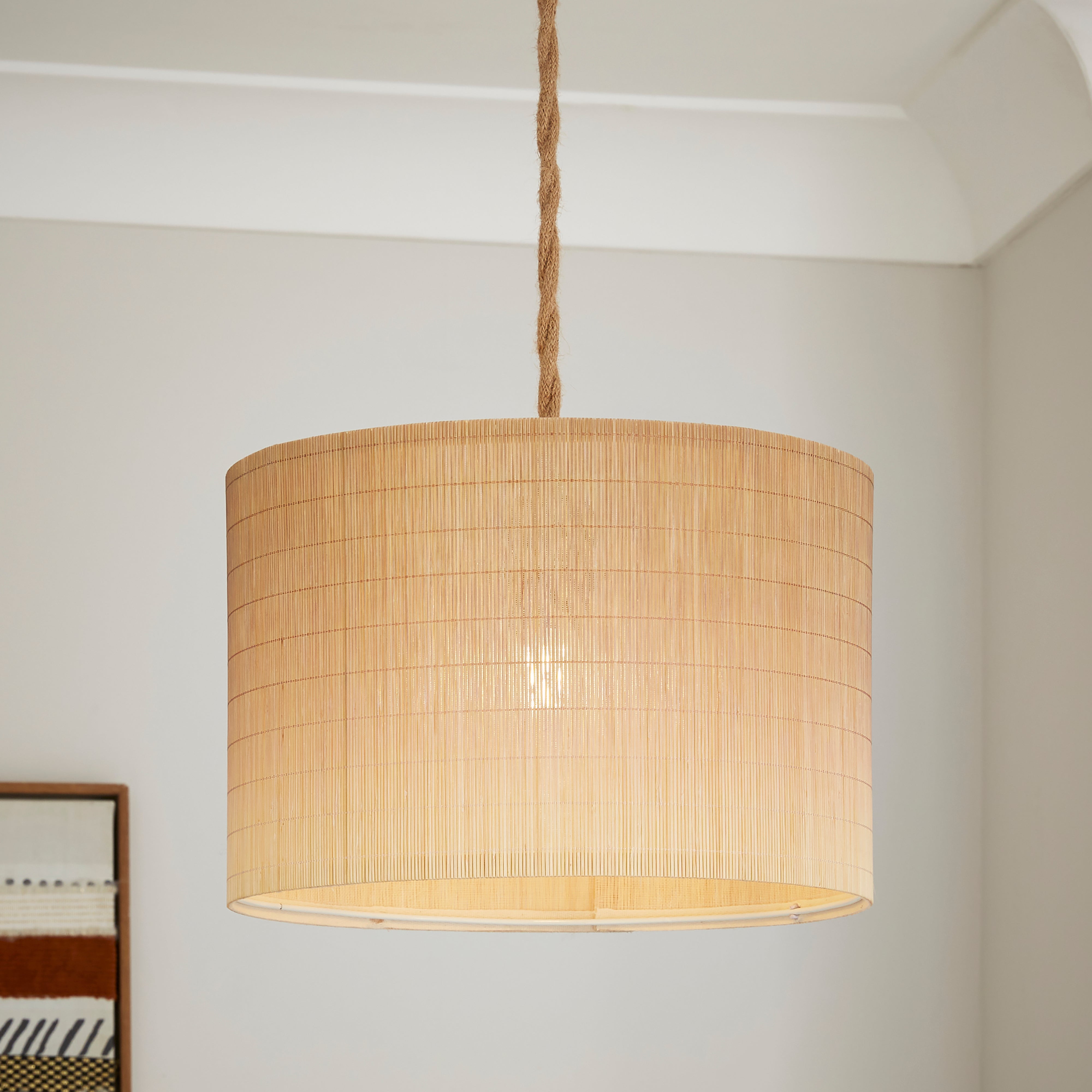 Ombre Bamboo Drum Lamp Shade Natural