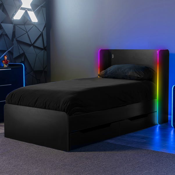 Electra Gaming Bed Frame with Underbed Storage Drawers and LED Lights image 1 of 4