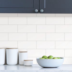 Inhome White Self Adhesive Backsplash Sticky Back Plastic