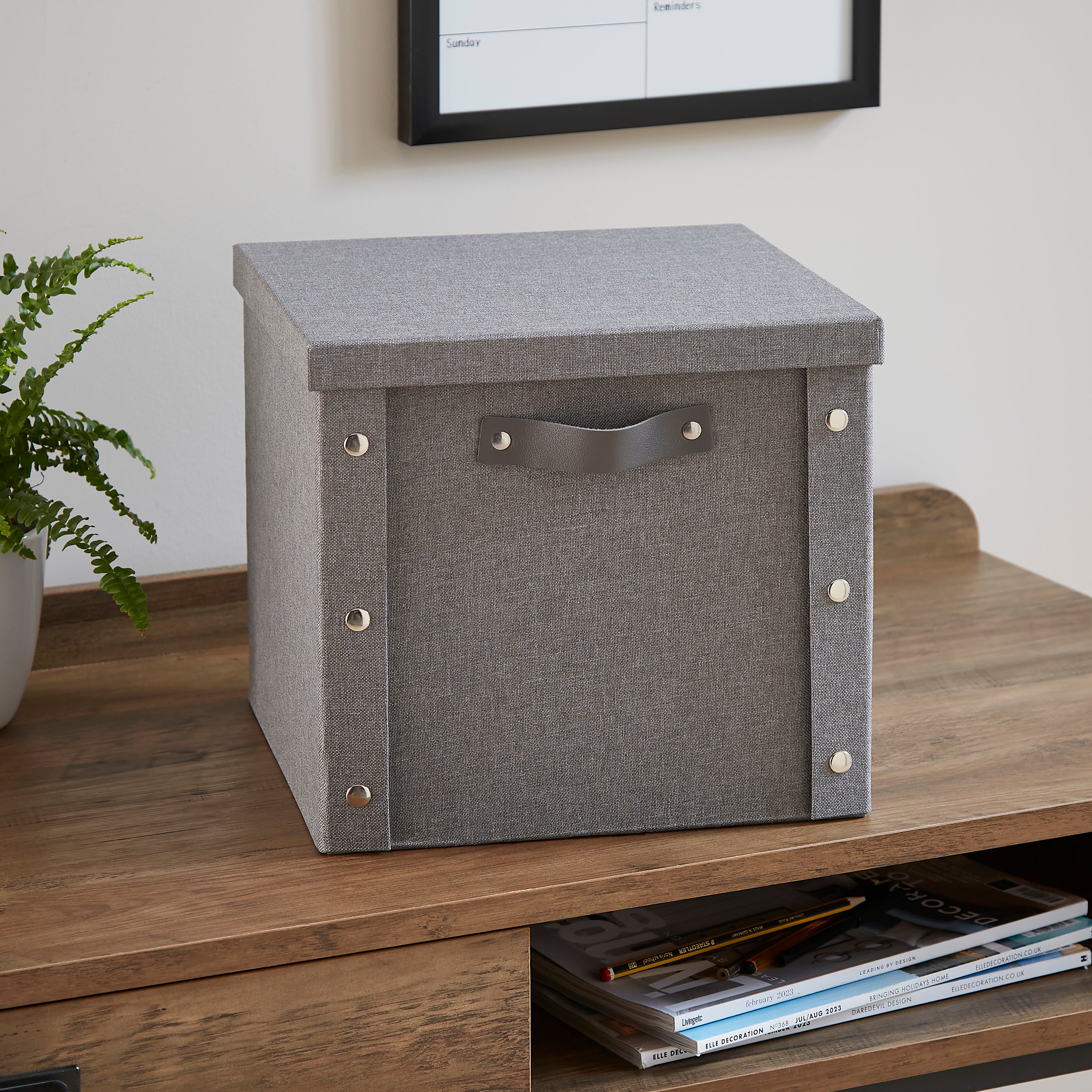 25L Foldable Wooden Storage Box & Lid