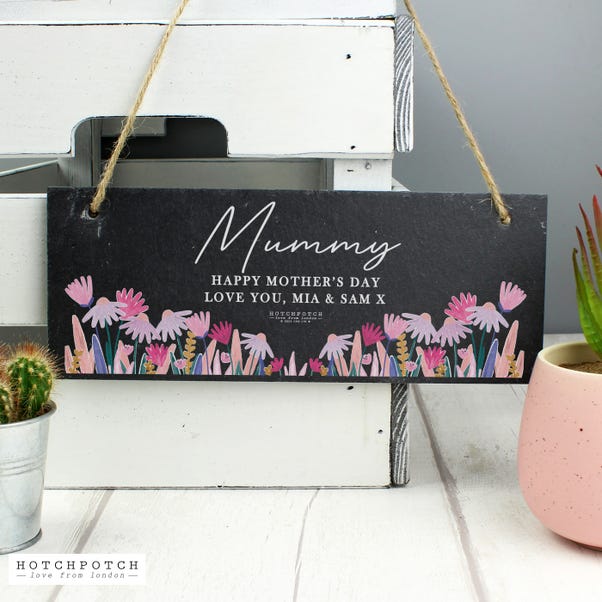 Personalised Wild Flowers Hanging Slate Sign image 1 of 4