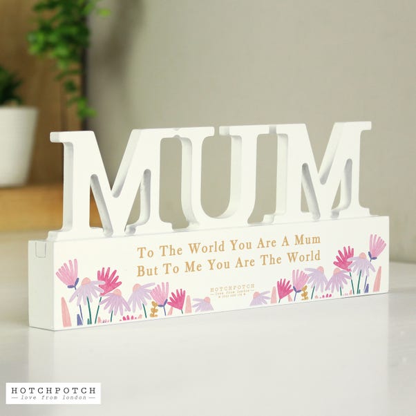 Personalised Wild Flowers Mum Wooden Ornament image 1 of 5