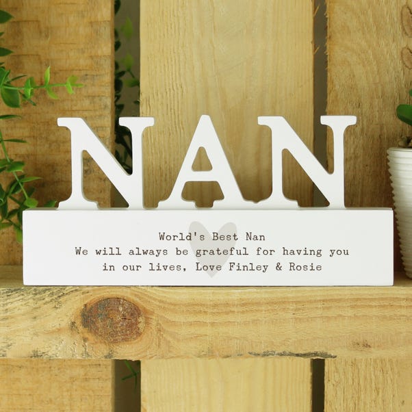 Personalised Heart Wooden Nan Ornament image 1 of 4